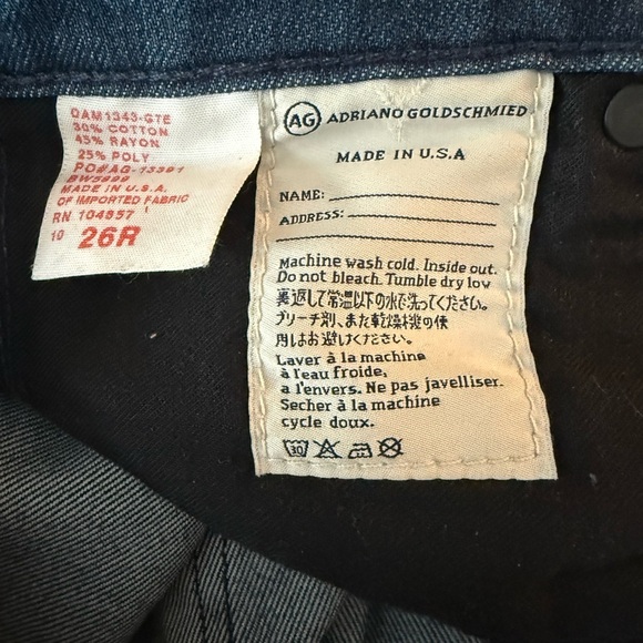 AG Adriano Goldschmied Dark Wash Denim Size 26 - Picture 12 of 13